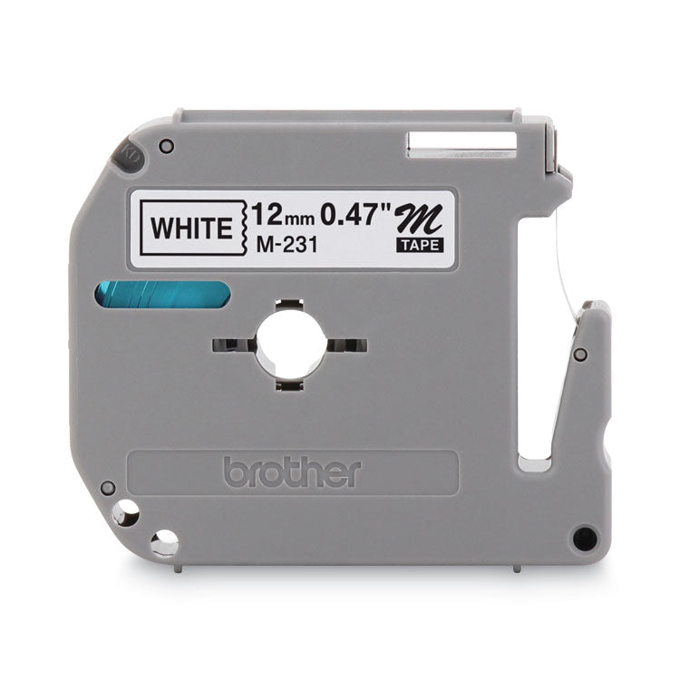 Brother P-Touch® M Series Tape Cartridge for P-Touch Labelers, 0.47" x 26.2 ft, Black on White (BRTM231)