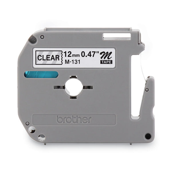 Brother P-Touch® M Series Tape Cartridge for P-Touch Labelers, 0.47" x 26.2 ft, Black on Clear (BRTM131)