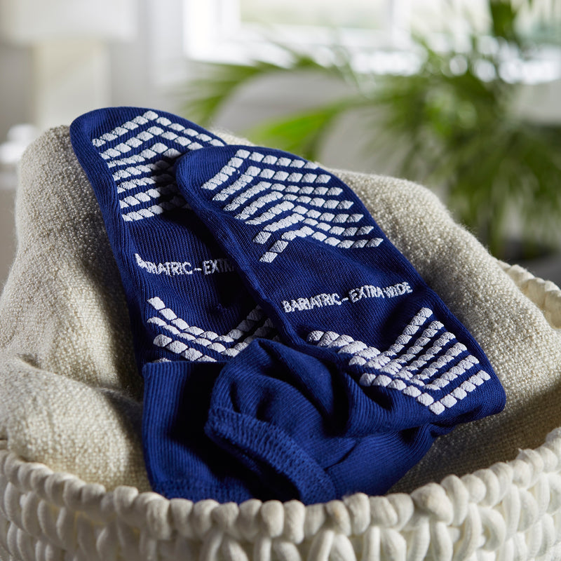 McKesson Slipper Socks Unisex Adult Bariatric / X-Wide Single Tread Single Patient Use Royal Blue (1038462_PR) 1/PR