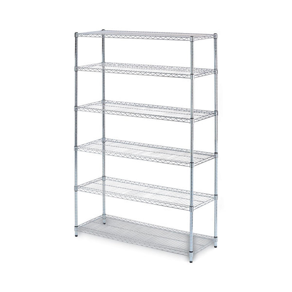 Alera® NSF Certified 6-Shelf Wire Shelving Kit, 48w x 18d x 72h, Silver (ALESW664818SR)