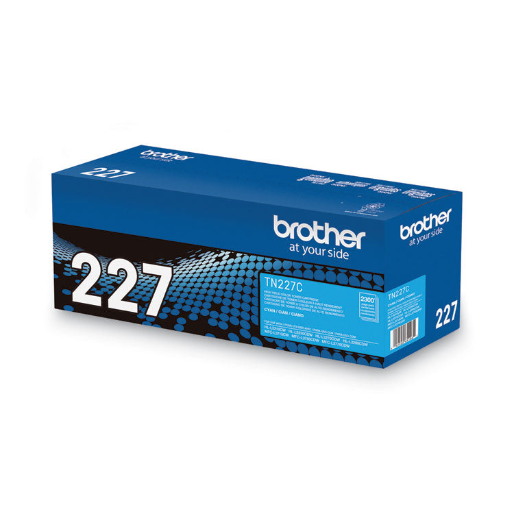 Brother TN227C High-Yield Toner, 2,300 Page-Yield, Cyan (BRTTN227C)