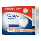 Tranquility® Premium OverNight™ Unisex Adult Absorbent Underwear Pull On with Tear Away Seams 3X-Large Disposable Heavy Absorbency (1252478_BG) 10/BG