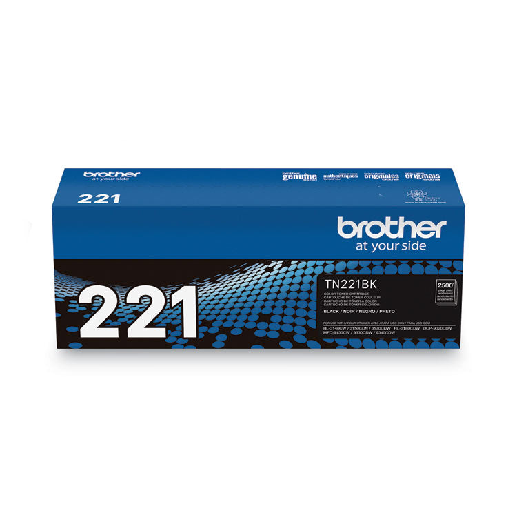 Brother TN221BK Toner, 2,500 Page-Yield, Black (BRTTN221BK)