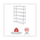 Alera® NSF Certified 6-Shelf Wire Shelving Kit, 48w x 18d x 72h, Silver (ALESW664818SR) Each