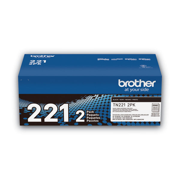 Brother TN2212PK Toner, 2,500 Page-Yield, Black, 2/Pack (BRTTN2212PK)