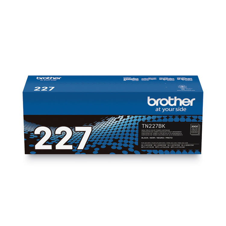 Brother TN227BK High-Yield Toner, 3,000 Page-Yield, Black (BRTTN227BK)