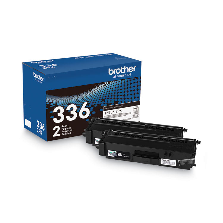 Brother TN3362PK High-Yield Toner, 4,000 Page-Yield, Black, 2/Pack (BRTTN3362PK)