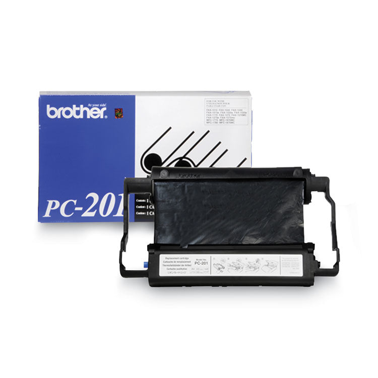 Brother PC-201 Thermal Transfer Print Cartridge, 450 Page-Yield, Black (BRTPC201)