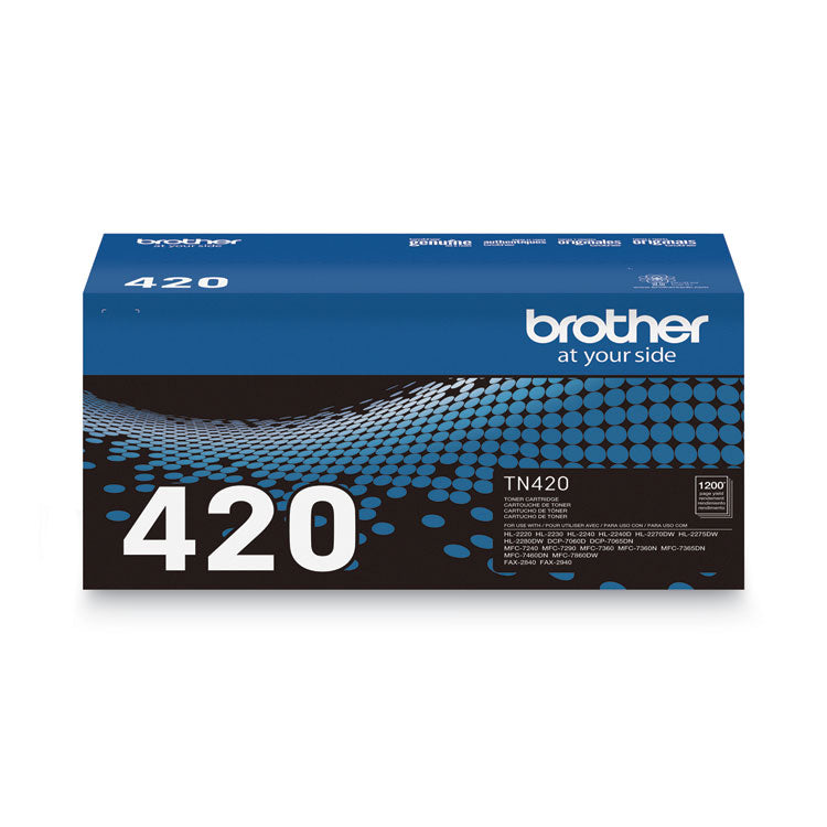 Brother TN420 Toner, 1,200 Page-Yield, Black (BRTTN420)