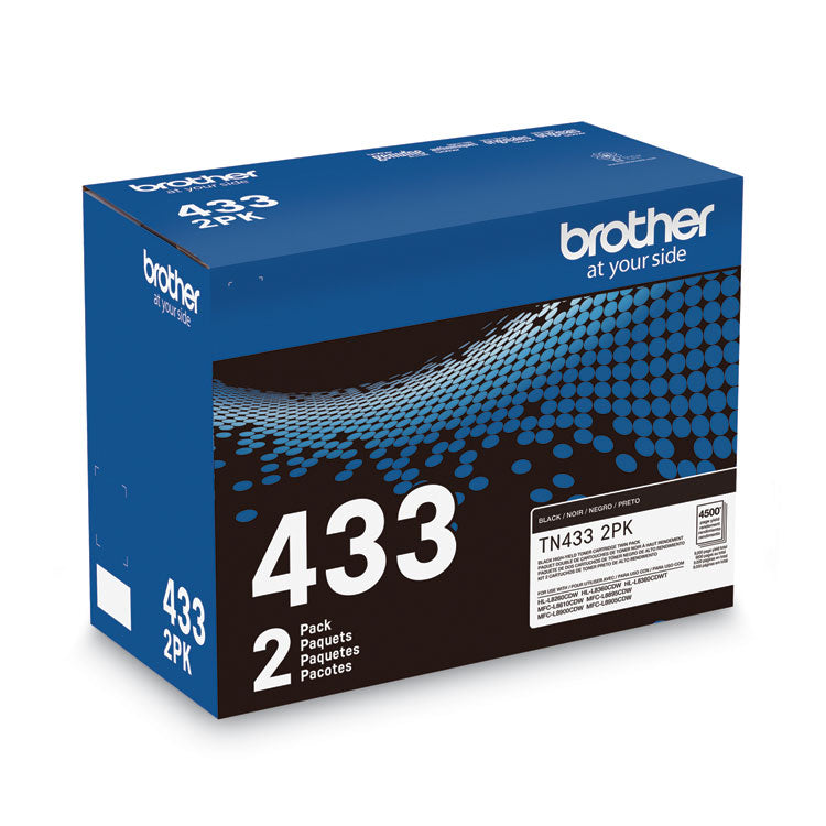 Brother TN4332PK High-Yield Toner, 4,500 Page-Yield, Black, 2/Pack (BRTTN4332PK)