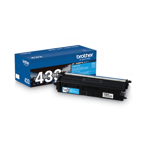 Brother TN433C High-Yield Toner, 4,000 Page-Yield, Cyan (BRTTN433C)