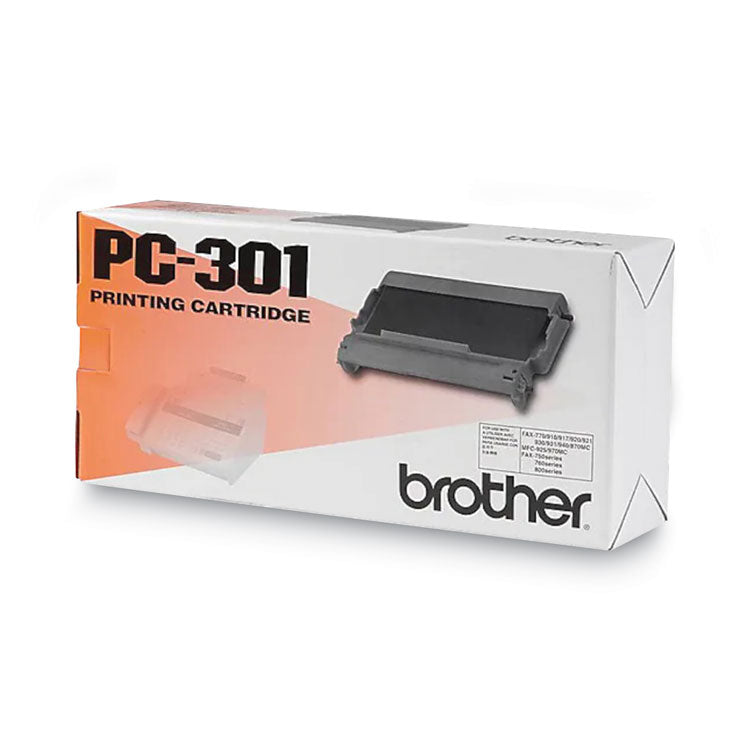 Brother PC-301 Thermal Transfer Print Cartridge, 250 Page-Yield, Black (BRTPC301)