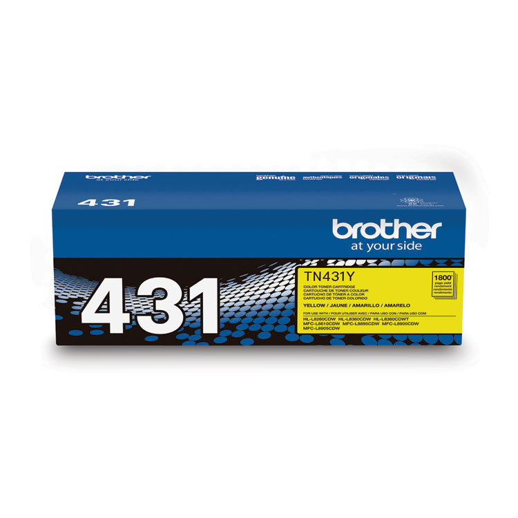 Brother TN431Y Toner, 1,800 Page-Yield, Yellow (BRTTN431Y)