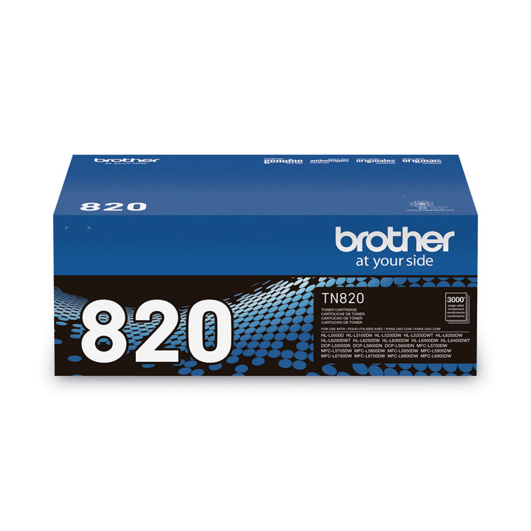 Brother TN820 Toner, 3,000 Page-Yield, Black (BRTTN820)