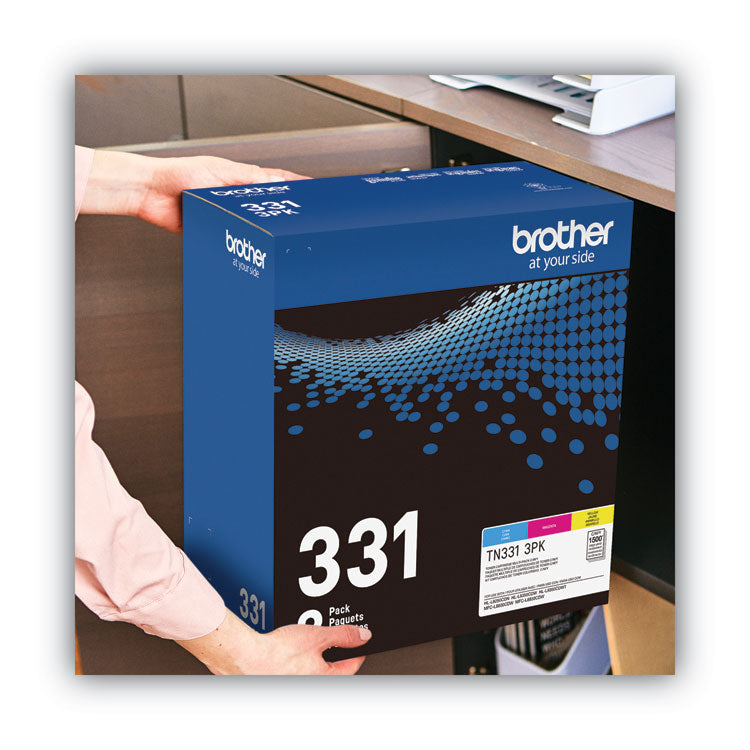 Brother TN3313PK Toner, 1,500 Page-Yield, Cyan/Magenta/Yellow (BRTTN3313PK)