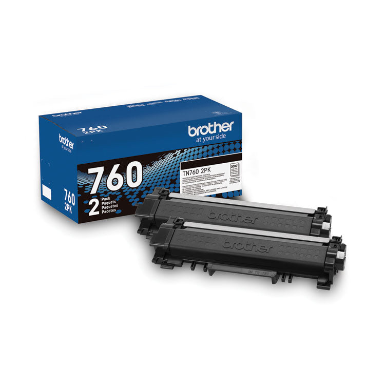 Brother TN7602PK High-Yield Toner, 3,000 Page-Yield, Black, 2/Pack (BRTTN7602PK)