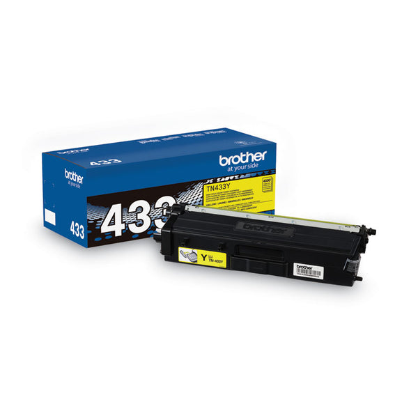 Brother TN433Y High-Yield Toner, 4,000 Page-Yield, Yellow (BRTTN433Y)