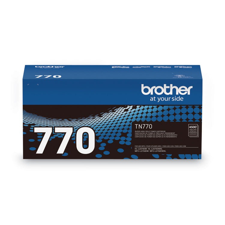 Brother TN770 Super High-Yield Toner, 4,500 Page-Yield, Black (BRTTN770)