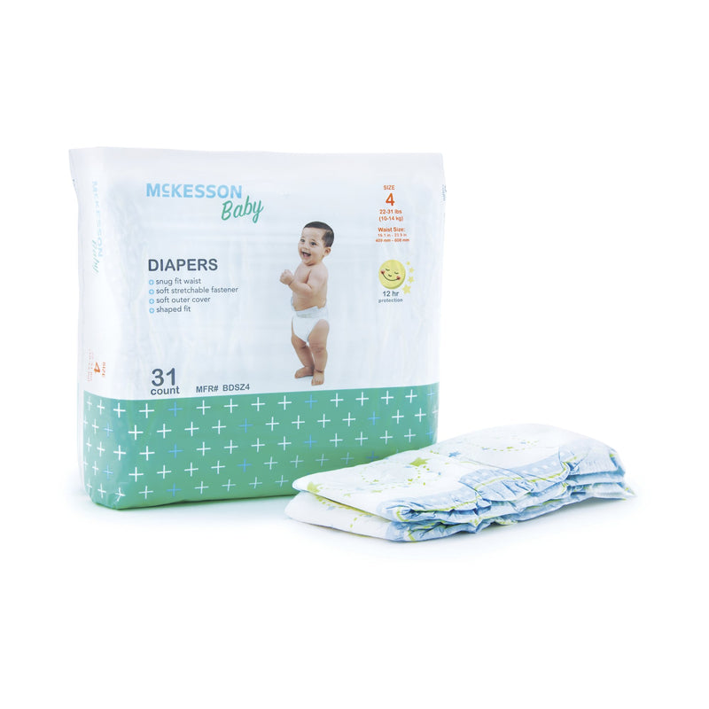 McKesson Unisex Baby Diaper Size 4 Disposable Heavy Absorbency (1144477_BG) 1/BG