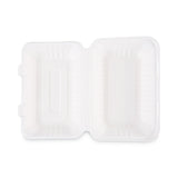 Boardwalk® Bagasse Food Containers, Hinged-Lid, 1-Compartment 9 x 6 x 3.19, White, Sugarcane, 125/Sleeve, 2 Sleeves/Carton (BWKHINGEWFHG1C9) Case of 250