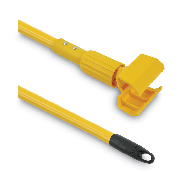 Boardwalk® Plastic Jaws Mop Handle for 5 Wide Mop Heads, Aluminum, 1" dia x 60", Yellow (BWK610)