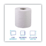 Boardwalk® 2-Ply Toilet Tissue, Septic Safe, White, 125 ft Roll Length, 500 Sheets/Roll, 96 Rolls/Carton (BWK6180)