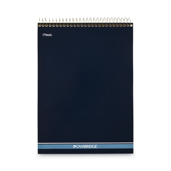 Cambridge® Stiff-Back Wire Bound Notepad, Wide/Legal Rule, Canary/Blue Cover, 70 Canary-Yellow 8.5 x 11.5 Sheets (MEA59880)