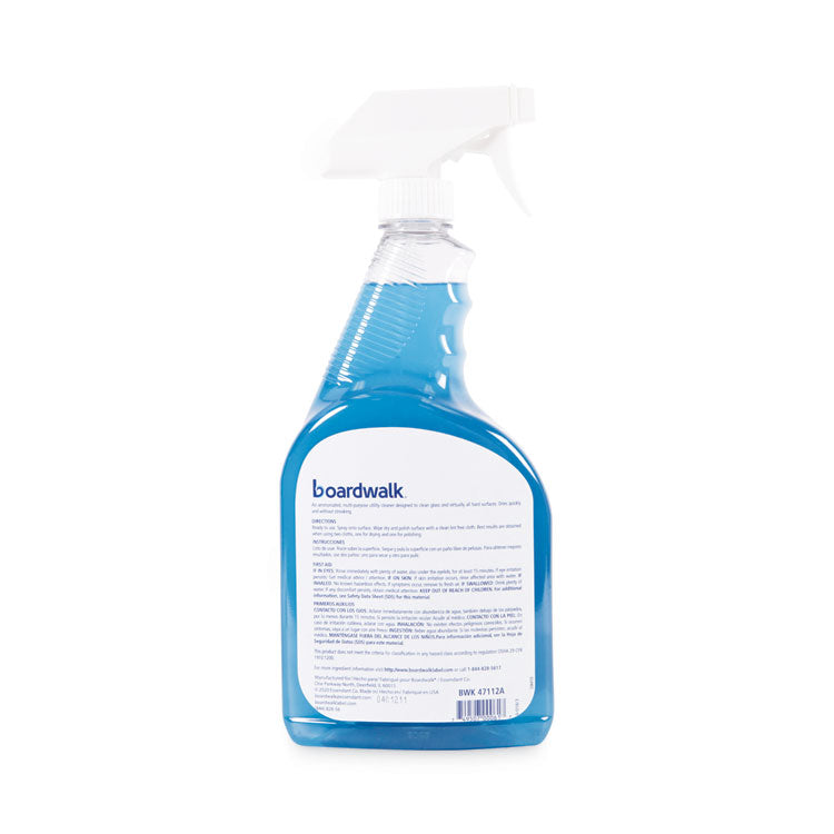 Boardwalk® Industrial Strength Glass Cleaner with Ammonia, 32 oz Trigger Spray Bottle, 12/Carton (BWK47112A)