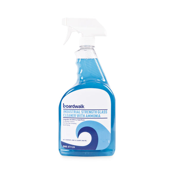 Boardwalk® Industrial Strength Glass Cleaner with Ammonia, 32 oz Trigger Spray Bottle (BWK47112AEA)