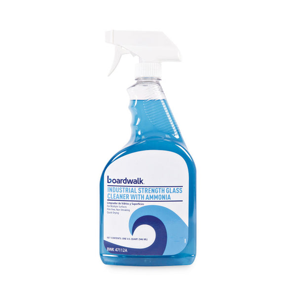 Boardwalk® Industrial Strength Glass Cleaner with Ammonia, 32 oz Trigger Spray Bottle, 12/Carton (BWK47112A)