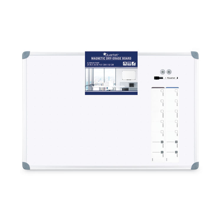 Quartet® Euro-Style Magnetic Dry-Erase Aluminum Frame Boards, 36 x 24, White Surface, Silver Aluminum Frame (QRT79378) Each