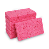 Boardwalk® Small Cellulose Sponge, 3.6 x 6.5, 0.9" Thick, Pink, 2/Pack, 24 Packs/Carton (BWKCS1A) Case of 48