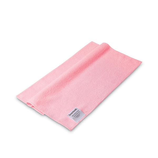 Boardwalk® Microfiber Cleaning Cloths, 16 x 16, Pink, 24/Pack (BWK16PINCLOTHV2)