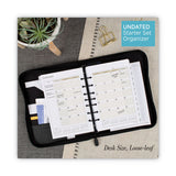 AT-A-GLANCE® Black Leather Planner/Organizer Starter Set, 8.5 x 5.5, Black Cover, 12-Month (Jan to Dec): Undated (AAG031054005)