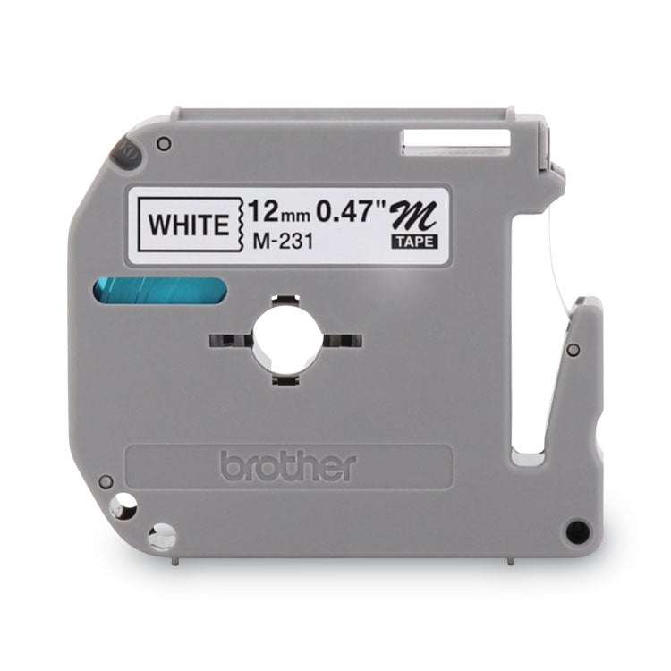 Brother P-Touch® M Series Tape Cartridges for P-Touch Labelers, 0.47" x 26.2 ft, Black on White, 2/Pack (BRTM2312PK)