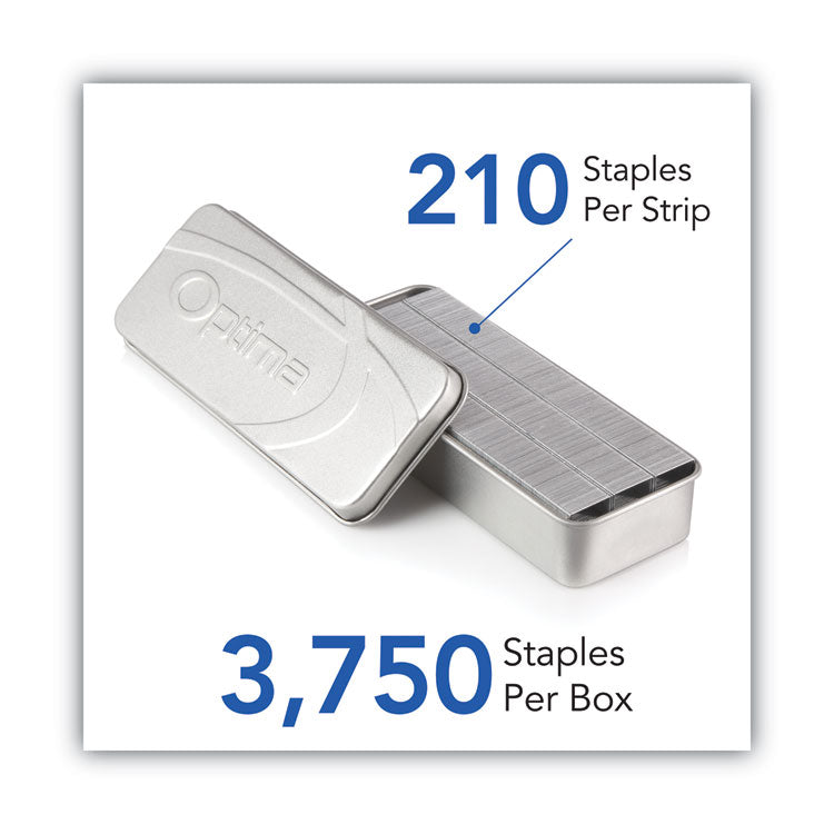 Swingline® Optima Staples, 0.25" Leg, 0.5" Crown, Steel, 3,750/Pack (SWI35556) Box of 3750
