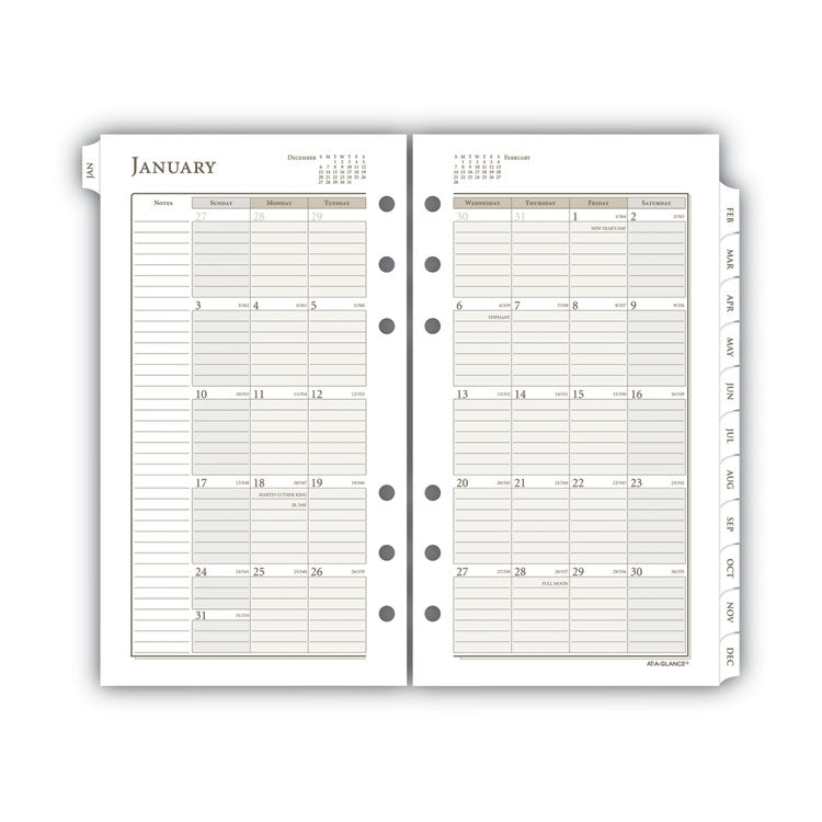 AT-A-GLANCE® 1-Page-Per-Day Planner Refills, 6.75 x 3.75, White Sheets, 12-Month (Jan to Dec): 2024 (AAG47112521)