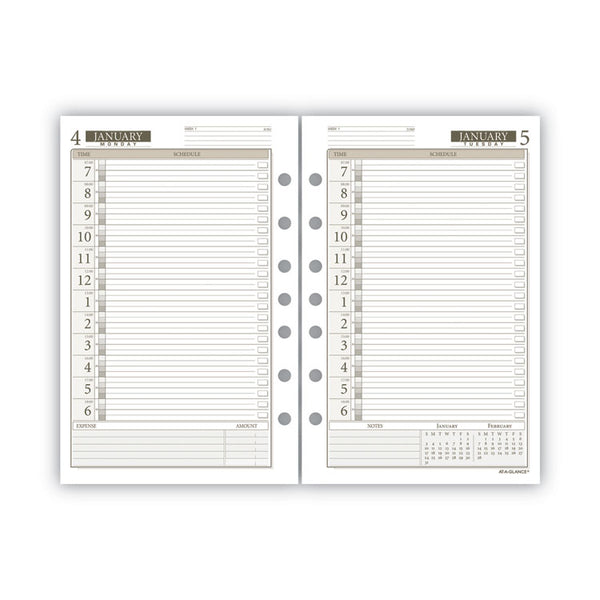 AT-A-GLANCE® 1-Page-Per-Day Planner Refills, 8.5 x 5.5, White Sheets, 12-Month (Jan to Dec): 2024 (AAG48112521)