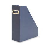 U Brands Four-Piece Desk Organization Kit, Magazine Holder/Paper Tray/Pencil Cup/Storage Bin, Chipboard, Navy (UBR3631U0002) Each