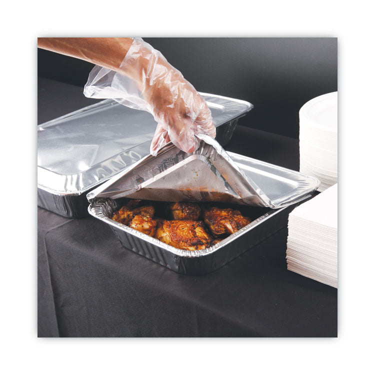 Boardwalk® Aluminum Steam Table Pan Lids, Fits Half-Size Pan, Deep, 10.5 x 12.81 x 0.63, 100/Carton (BWKLIDSTEAMHF)