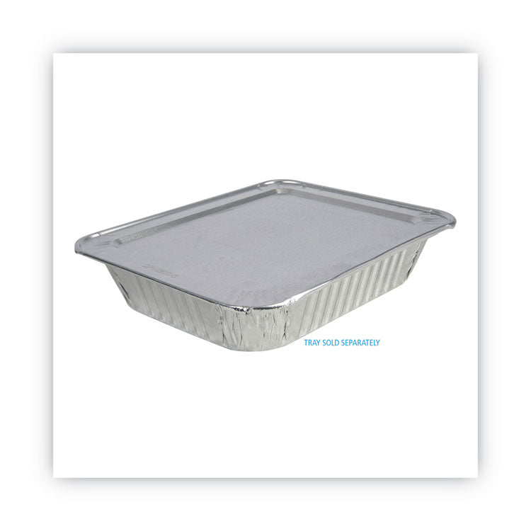 Boardwalk® Aluminum Steam Table Pan Lids, Fits Half-Size Pan, Deep, 10.5 x 12.81 x 0.63, 100/Carton (BWKLIDSTEAMHF)