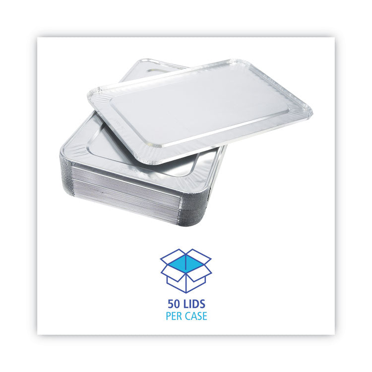 Boardwalk® Aluminum Steam Table Pan Lids, Fits Full-Size Pan, Deep,12.88 x 20.81 x 0.63, 50/Carton (BWKLIDSTEAMFL) Case of 50