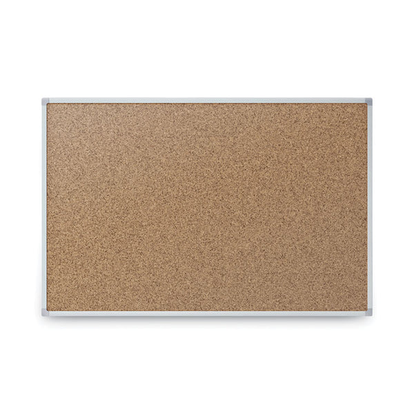 Mead® Economy Cork Board with Aluminum Frame, 24 x 18, Tan Surface, Silver Aluminum Frame (MEA85360)