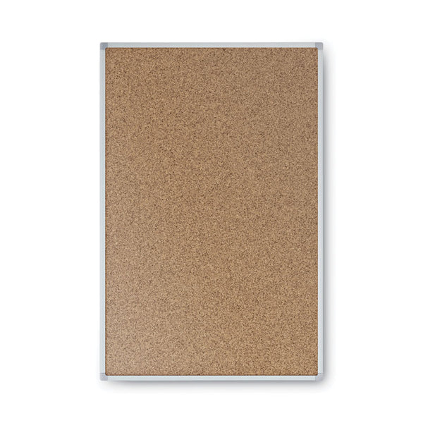 Mead® Economy Cork Board with Aluminum Frame, 24 x 18, Tan Surface, Silver Aluminum Frame (MEA85360)