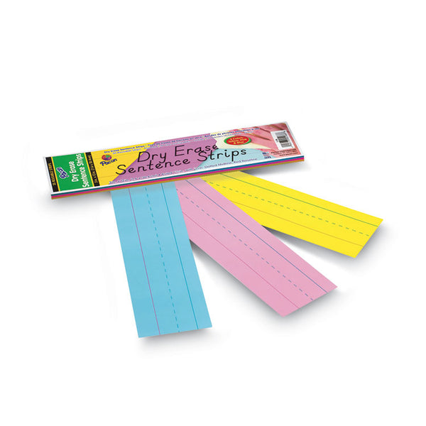 Pacon® Dry Erase Sentence Strips, 12 x 3, Blue; Pink; Yellow, 30/Pack (PAC5188) Pack of 12