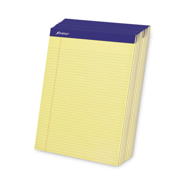 Ampad® Perforated Writing Pads, Narrow Rule, 50 Canary-Yellow 8.5 x 11.75 Sheets, Dozen (TOP20222)