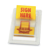 Universal® Arrow Page Flags, "Sign Here", Yellow/Red, 50 Flags/Dispenser, 2 Dispensers/Pack (UNV99005) Pack of 2