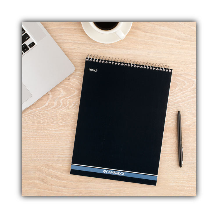 Cambridge® Stiff-Back Wire Bound Notepad, Medium/College Rule, Navy Cover, 70 White 8.5 x 11.5 Sheets (MEA59882)