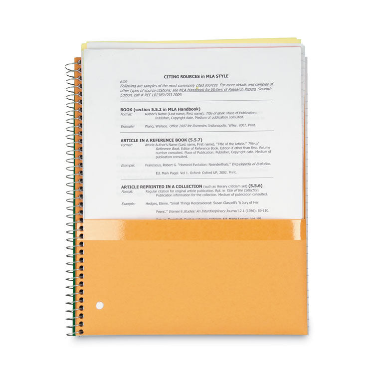 Five Star® Wirebound Notebook with Two Pockets, 1-Subject, Medium/College Rule, Black Cover, (100) 11 x 8.5 Sheets (MEA72057)