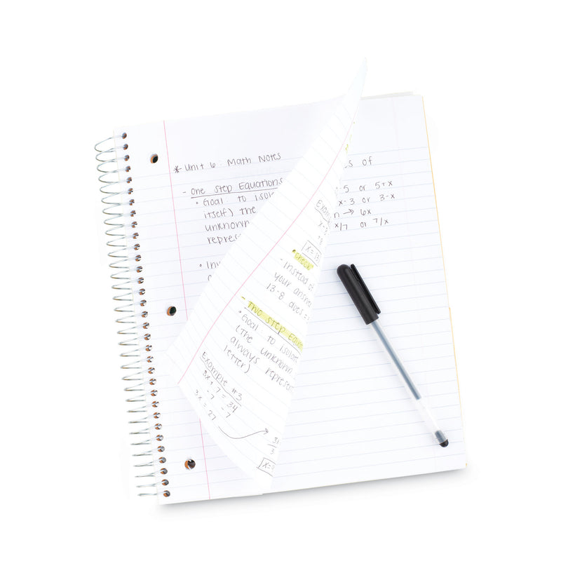 Mead 3-Subject Notebook, 8" x 10-1/2", Wide-Ruled, Assorted (MEA51014) Each